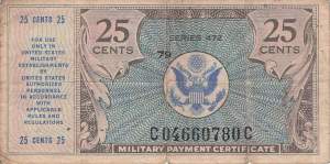 USA MPC Series 472 p.M17 25 Cents 1948 F